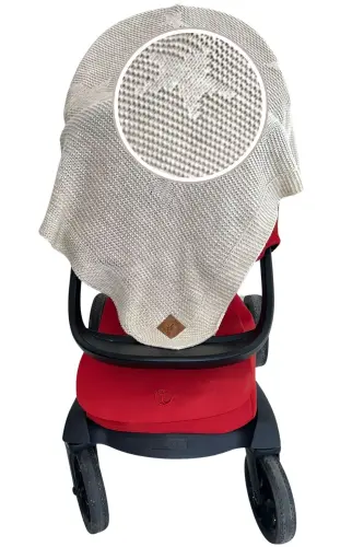 Starlink Örme Bebek Kundak Battaniyesi, Oeko-tex Sertifikalı Çocuk Pikesi 80 X 100 Cm-Bej - 6