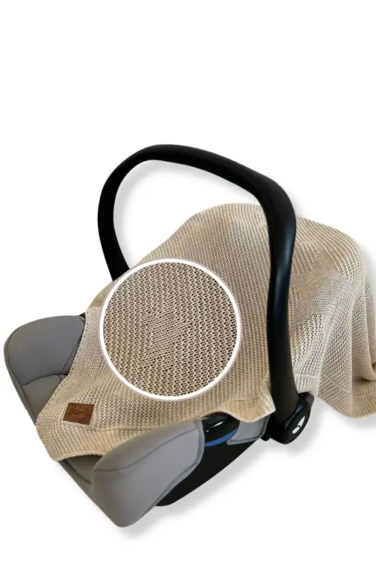 Starlink Örme Bebek Kundak Battaniyesi, Oeko-tex Sertifikalı Çocuk Pikesi 80 X 100 Cm-Bej - 7