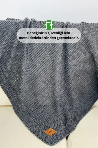 Starlink To'qilgan Chaqaloq Chaqaloq Qutisi, Oeko-tex Sertifikali Bolalar Pikesi 80 X 100 Sm - Antratsit - 6