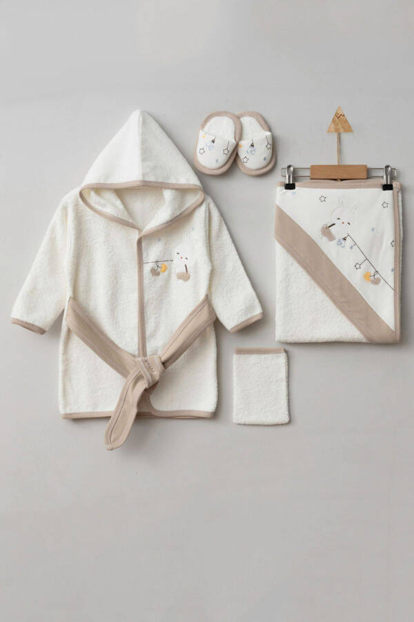 Starry Rabbit Gaye Baby Towel Robe Set Organic - Baby Birth Gift - 4