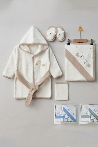 Starry Rabbit Gaye Baby Towel Robe Set Organic - Baby Birth Gift - 5