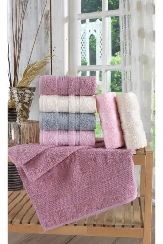 Stars Antibacterial 6 Piece 50x90 cm. Hand Face Towel Set - ZEYNEP TEKSTIL (1)