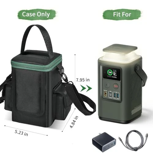 Steadtep Soft Bag Compatible with Anker Power Bank, 60,000mAh PowerCore Reserve 192Wh, Charge Power Bank Storage Case Cover with Two Pockets for Battery Usb Cables and Accessories (Box Only) - 3