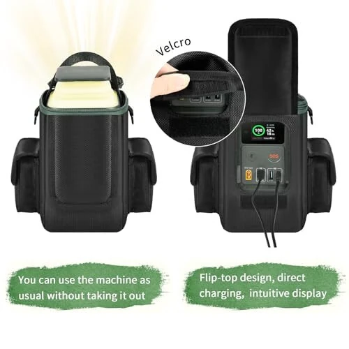 Steadtep Soft Bag Compatible with Anker Power Bank, 60,000mAh PowerCore Reserve 192Wh, Charge Power Bank Storage Case Cover with Two Pockets for Battery Usb Cables and Accessories (Box Only) - 4