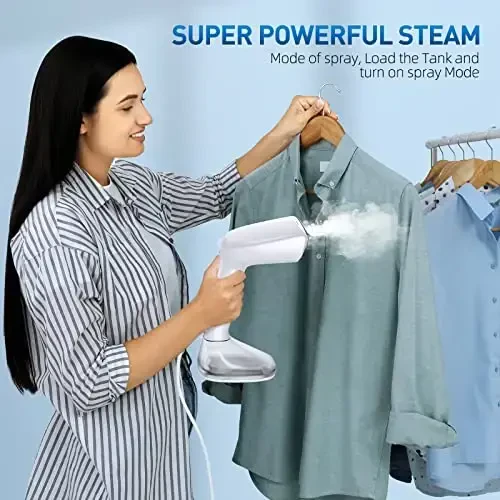 Steamer for Clothes - 1800W Powerful Steam, 2 Modes for Wet and Dry Ironing, 20-Second Fast Heat-up,Detachable Water Tank with Heat-Resistant Gloves -Removing Wrinkles.Only for 120V Countries.White - 4