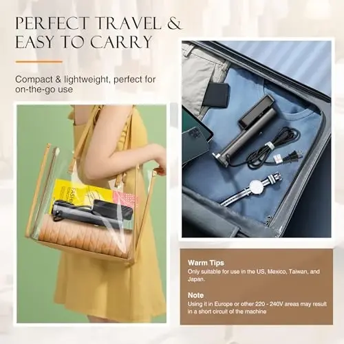 Steamer for Clothes, Portable Handheld Garment Steamer for Fabric Wrinkles Remover, 15s Fast Heat-up, 90ml Water Tank with Heat-Resistant Gloves, Convenient clothes steamer for Home, Travel 2 - 5