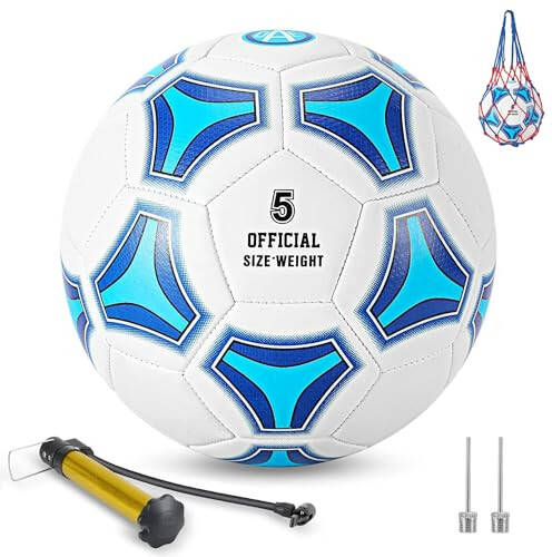 STEEFAN Çocuklar İçin 3/4/5 Boyutunda Futbol Topu, Açık Hava Oyunu, Renk Değiştiren Futbol Malzemeleri, Taşıma Ağı, Resmi Boyut Top, İğneler ve Hava Pompası, Çocuk Ergen Erkek Kız Genç ve Erkek Kadınlar İçin Hediye Fikirleri - 1