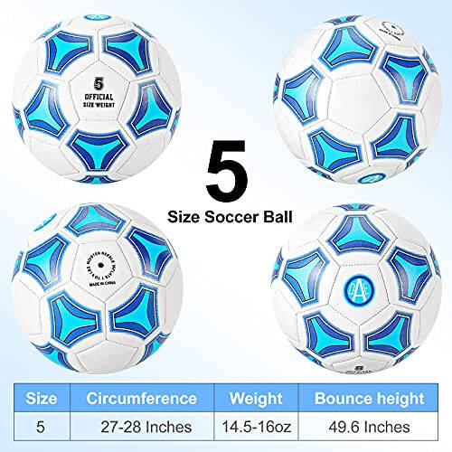 STEEFAN Çocuklar İçin 3/4/5 Boyutunda Futbol Topu, Açık Hava Oyunu, Renk Değiştiren Futbol Malzemeleri, Taşıma Ağı, Resmi Boyut Top, İğneler ve Hava Pompası, Çocuk Ergen Erkek Kız Genç ve Erkek Kadınlar İçin Hediye Fikirleri - 4
