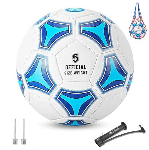 STEEFAN Çocuklar İçin 3/4/5 Boyutunda Futbol Topu, Açık Hava Oyunu, Renk Değiştiren Futbol Malzemeleri, Taşıma Ağı, Resmi Boyut Top, İğneler ve Hava Pompası, Çocuk Ergen Erkek Kız Genç ve Erkek Kadınlar İçin Hediye Fikirleri - 6