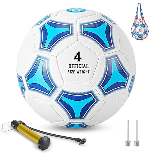STEEFAN Çocuklar İçin 3/4/5 Boyutunda Futbol Topu, Açık Hava Oyunu, Renk Değiştiren Futbol Malzemeleri, Taşıma Ağı, Resmi Boyutta Top, İğne ve Hava Pompası, Çocuk Genç Erkek Kız Genç ve Erkek Kadın İçin Hediye Fikirleri - STEEFAN