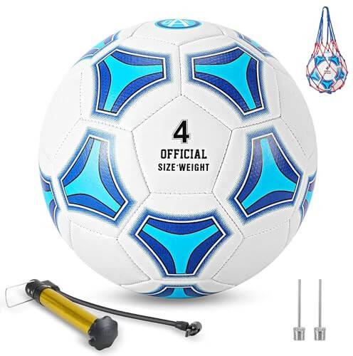 STEEFAN Çocuklar İçin 3/4/5 Boyutunda Futbol Topu, Açık Hava Oyunu, Renk Değiştiren Futbol Malzemeleri, Taşıma Ağı, Resmi Boyutta Top, İğne ve Hava Pompası, Çocuk Genç Erkek Kız Genç ve Erkek Kadın İçin Hediye Fikirleri - 1