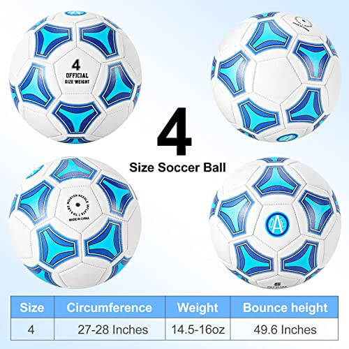 STEEFAN Çocuklar İçin 3/4/5 Boyutunda Futbol Topu, Açık Hava Oyunu, Renk Değiştiren Futbol Malzemeleri, Taşıma Ağı, Resmi Boyutta Top, İğne ve Hava Pompası, Çocuk Genç Erkek Kız Genç ve Erkek Kadın İçin Hediye Fikirleri - 3