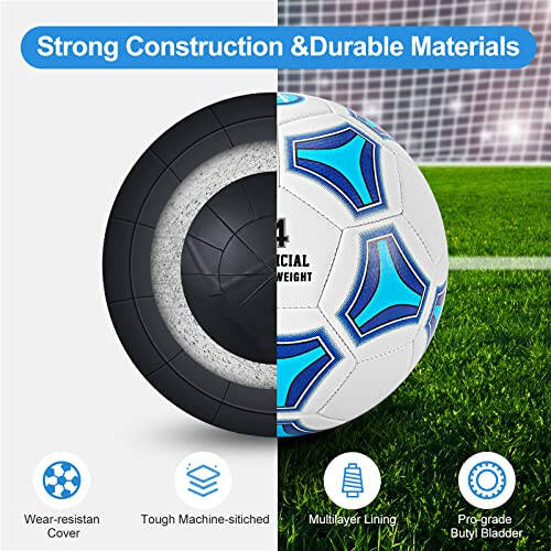 STEEFAN Çocuklar İçin 3/4/5 Boyutunda Futbol Topu, Açık Hava Oyunu, Renk Değiştiren Futbol Malzemeleri, Taşıma Ağı, Resmi Boyutta Top, İğne ve Hava Pompası, Çocuk Genç Erkek Kız Genç ve Erkek Kadın İçin Hediye Fikirleri - 4