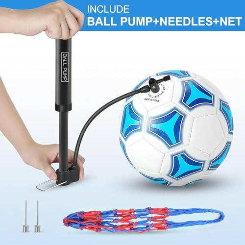 STEEFAN Çocuklar İçin 3/4/5 Boyutunda Futbol Topu, Açık Hava Oyunu, Renk Değiştiren Futbol Malzemeleri, Taşıma Ağı, Resmi Boyutta Top, İğne ve Hava Pompası, Çocuk Genç Erkek Kız Genç ve Erkek Kadın İçin Hediye Fikirleri - 7