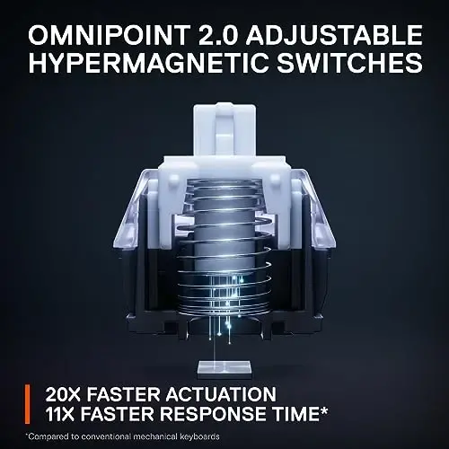 SteelSeries Apex Pro HyperMagnetic Gaming Keyboard — sozlanishi sozlanadigan — OLED ekran — RGB – USB oʻtkazuvchan - 3