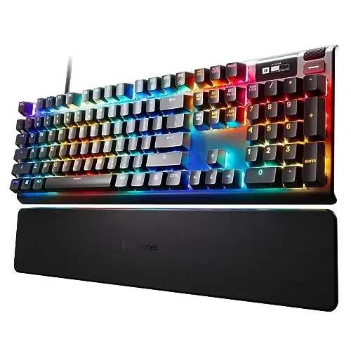 SteelSeries Apex Pro HyperMagnetic Gaming Keyboard — Adjustable Actuation — OLED Screen — RGB – USB Passthrough - 1