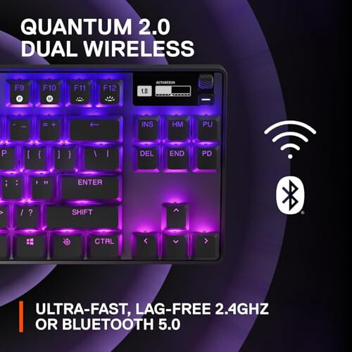 SteelSeries Apex Pro TKL Simsiz Gipermagnit O'yin Klaviaturasi — Esports Tenkeyless — OLED Ekran — Sozlanadigan Faollik — PBT Klavishlari — Bluetooth — 2.4GHz — USB-C - 6