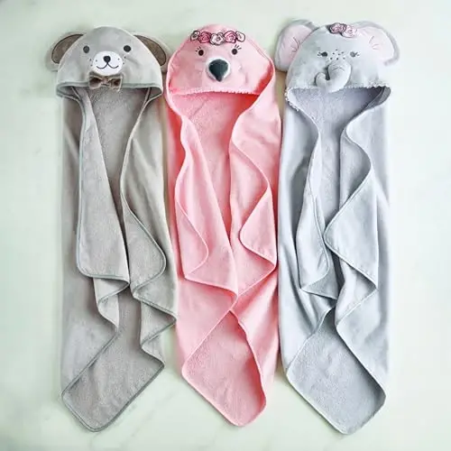 Stephan Baby Hooded Towel - 100% Cotton with Fun Animal Design for Infants and Toddlers, 31