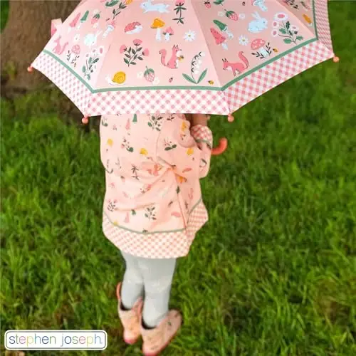 Stephen Joseph, Toddler and Little Kid Umbrella with Pinch Free Closure and Colorful Design - 6