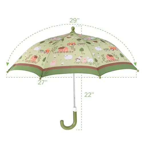 Stephen Joseph, Toddler and Little Kid Umbrella with Pinch Free Closure and Colorful Design - 4