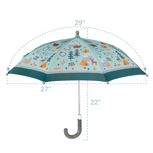 Stephen Joseph, Toddler and Little Kid Umbrella with Pinch Free Closure and Colorful Design - 4