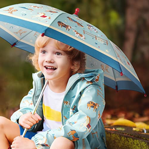 Stephen Joseph, Toddler and Little Kid Umbrella with Pinch Free Closure and Colorful Design - 2