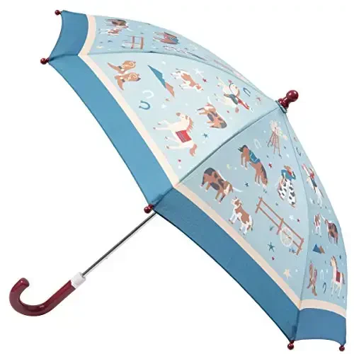 Stephen Joseph, Toddler and Little Kid Umbrella with Pinch Free Closure and Colorful Design - 1
