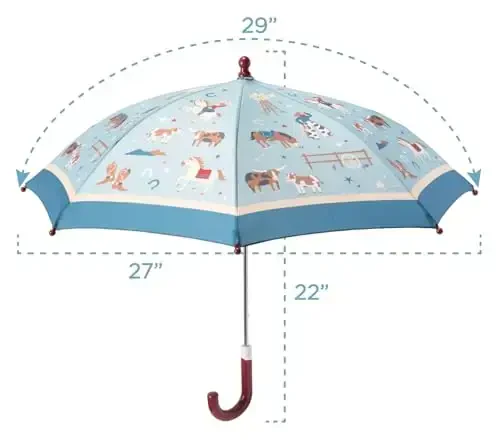Stephen Joseph, Toddler and Little Kid Umbrella with Pinch Free Closure and Colorful Design - 4