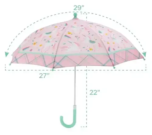 Stephen Joseph, Toddler and Little Kid Umbrella with Pinch Free Closure and Colorful Design - 3