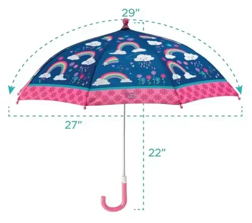 Stephen Joseph, Toddler va Little Kid Umbrella bilan Pinch Free Closure va Rangli Dizayn - 3
