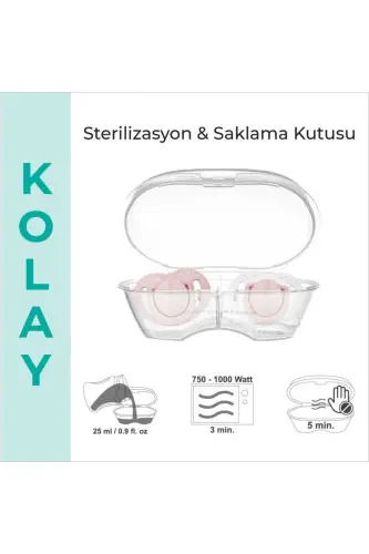 Стерилизатор для сосок Powder Pink с рисунком, 0 месяцев, 2 штуки - 6