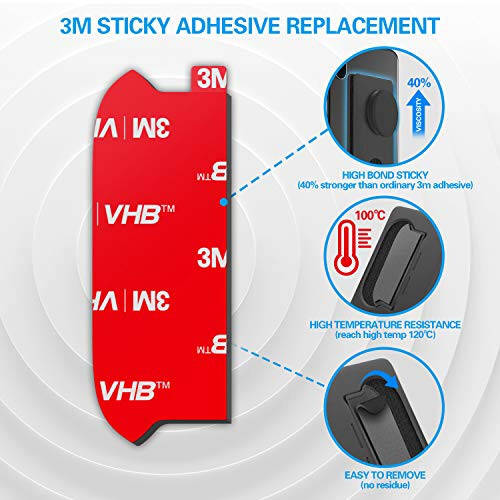 Sticky Adhesive Replacement for Socket Wallet+ Base, pop-tech 6pcs 3M VHB Strong Sticker Pads for Cell Phone Wallet Plus Case Back Stand, Double Sided Tape for iPhone 13 14, Samsung & All Smartphone - 12