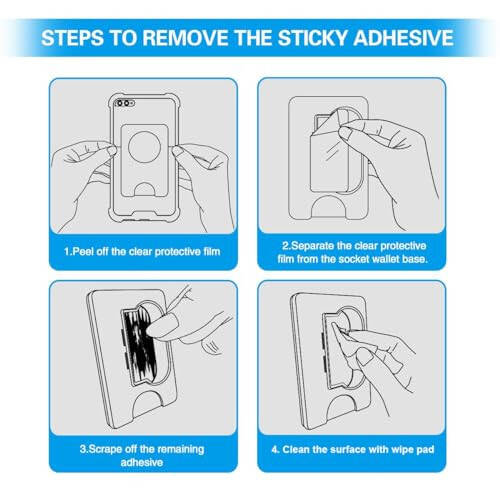 Sticky Adhesive Replacement for Socket Wallet+ Base, pop-tech 6pcs 3M VHB Strong Sticker Pads for Cell Phone Wallet Plus Case Back Stand, Double Sided Tape for iPhone 13 14, Samsung & All Smartphone - 16