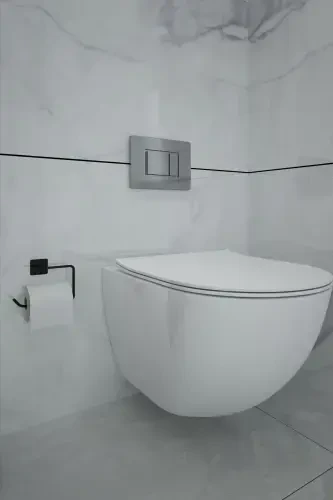 Sticky Black Square Open Toilet Paper Holder - ALPER BANYO (1)