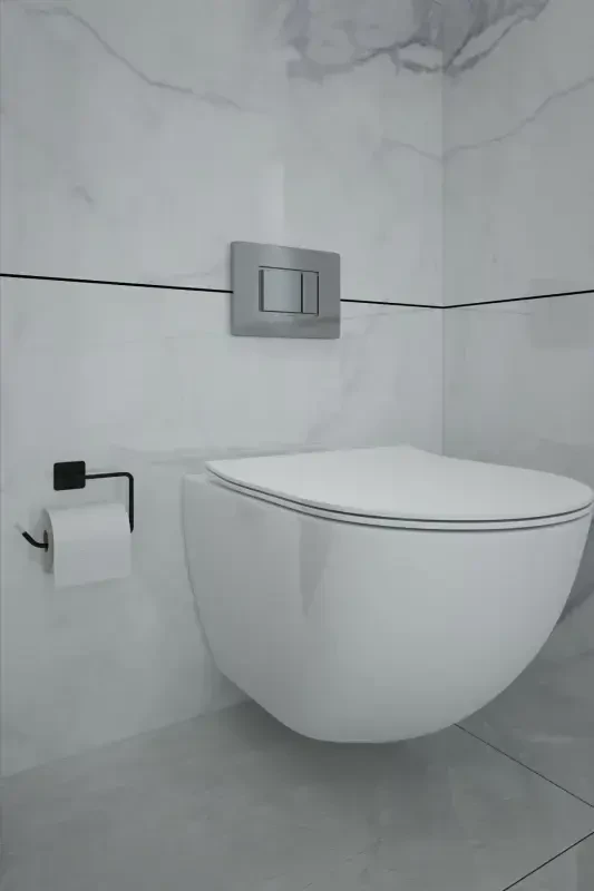 Sticky Black Square Open Toilet Paper Holder - 2