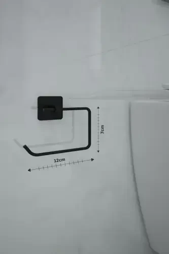 Sticky Black Square Open Toilet Paper Holder - 3