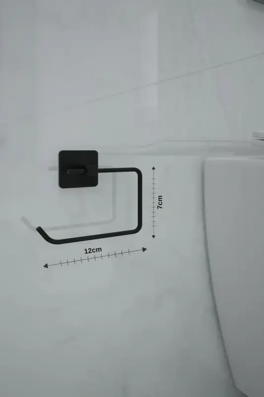 Sticky Black Square Open Toilet Paper Holder - 4