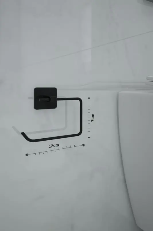 Sticky Black Square Open Toilet Paper Holder - 7