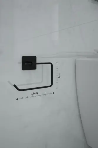Sticky Black Square Open Toilet Paper Holder - 8
