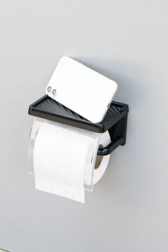 Sticky Cover Toilet Paper Holder Bathroom Toilet Paper Rack Dispenser Tissue Organizer Plastic - 5