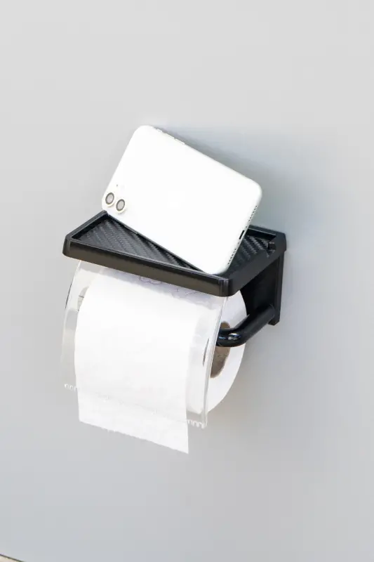 Sticky Cover Toilet Paper Holder Bathroom Toilet Paper Rack Dispenser Tissue Organizer Plastic - 5
