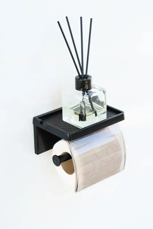 Sticky Cover Toilet Paper Holder Bathroom Toilet Paper Rack Dispenser Tissue Organizer Plastic - 7