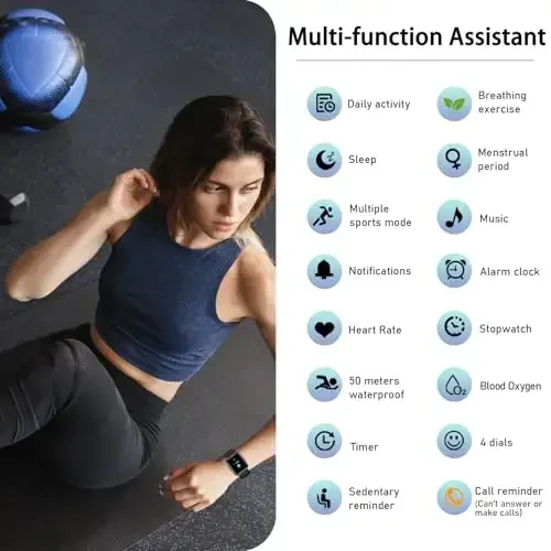 Stiive Fitness Tracker, Erkaklar va Ayollar uchun Smart Soat, Yurak Urish Monitori, Qadam o'lchagich, Uyqu Monitori, 50 Metr Suvga chidamli Qadam O'lchagich bilan Faollik Fitness Soati iOS va Android Telefonlar bilan mos keladi - 2