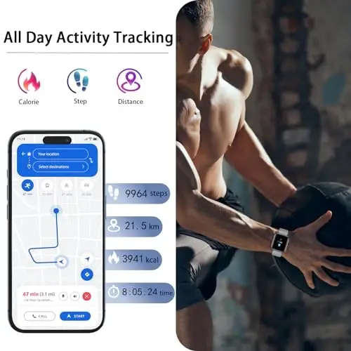 Stiive Fitness Tracker, Erkaklar va Ayollar uchun Smart Soat, Yurak urish tezligini kuzatuvchi, Pedometr, Uyquni kuzatuvchi, 50 metr suvga chidamli Qadam O'lchagich iOS va Android Telefonlar bilan mos keluvchi Faollik Fitness Soati - 7