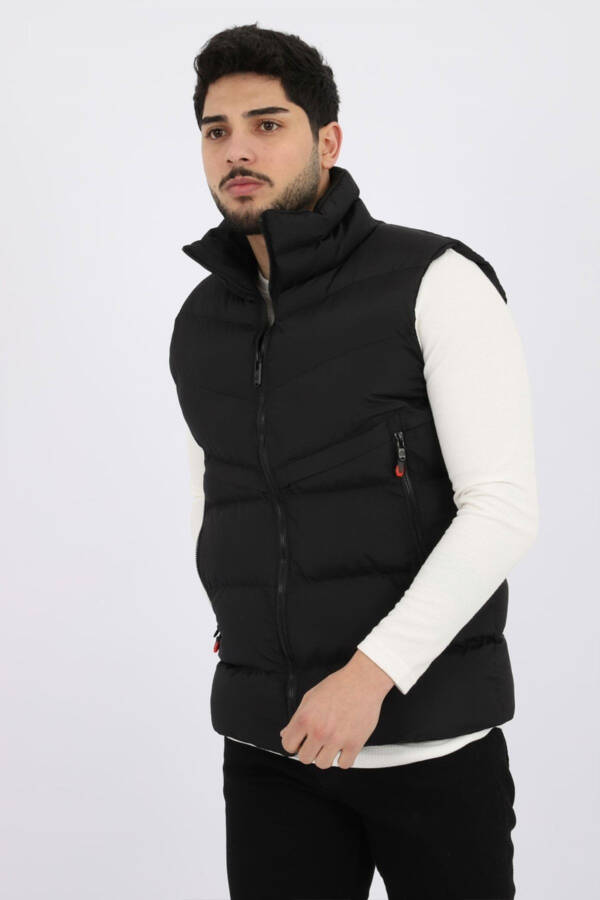 Stil Kombin Uzun Fermuarlı Cho'ntakli Xochimsimon Puffer Jilet Pldp 2923 - 1