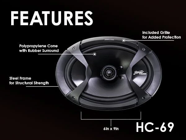 STINGER Audio 6x9 Car Audio Coaxial Car Speakers, 100 Watts, 4 Ohm (Set of Two) - 5