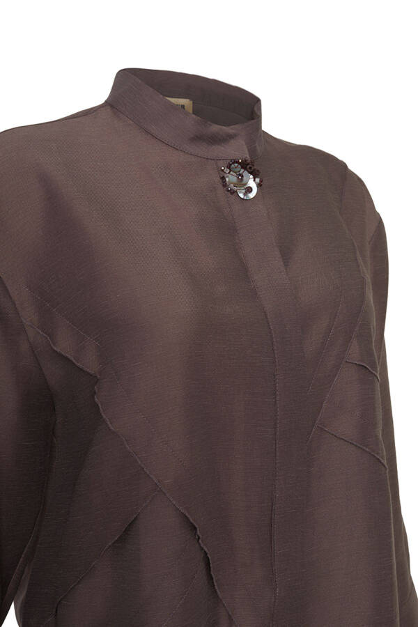 Stitch Detailed Mandarin Collar Tunic - 2
