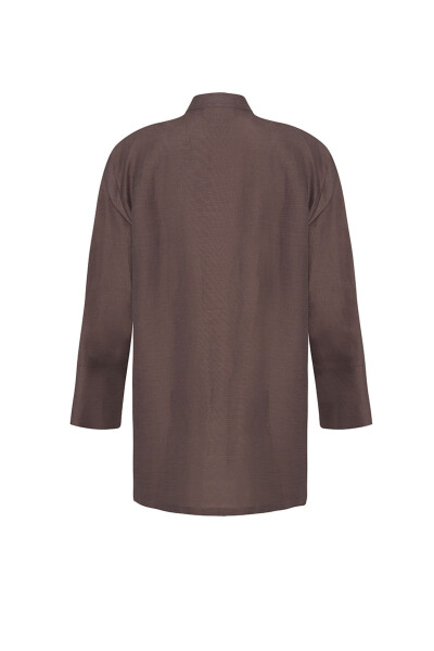 Stitch Detailed Mandarin Collar Tunic - 3