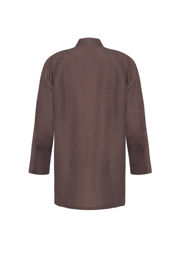 Stitch Detailed Mandarin Collar Tunic - 3