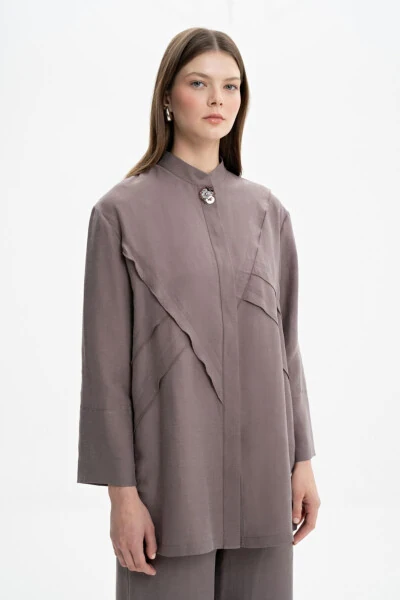 Stitched Detailed Mandarin Collar Tunic - AKER